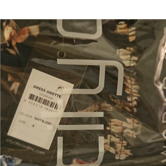 CITY CHIC Navy Dress size Small/16 Odette Bluebell - Picture 5 of 11